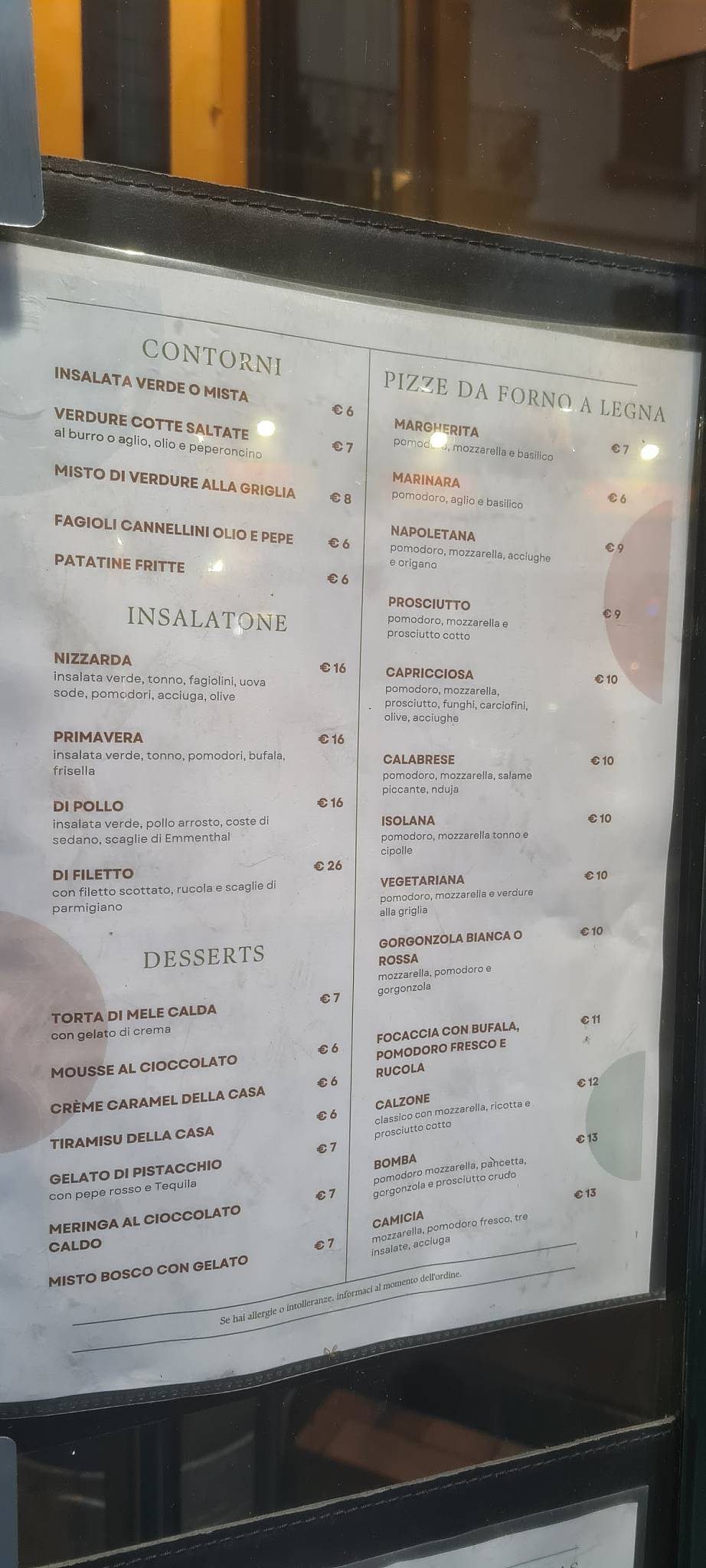 Menu di Gambarotta 