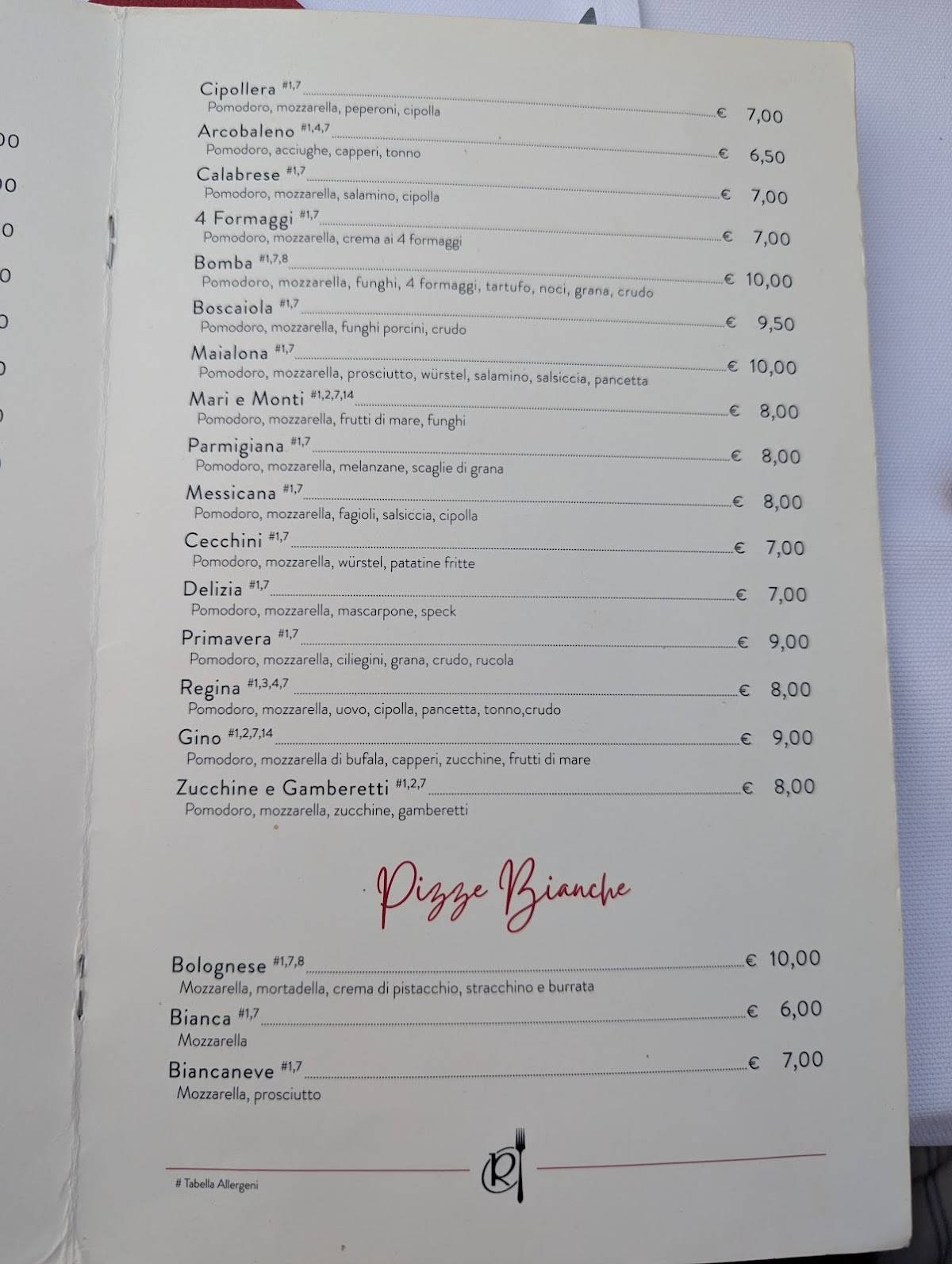 Menu di Il ritrovo 