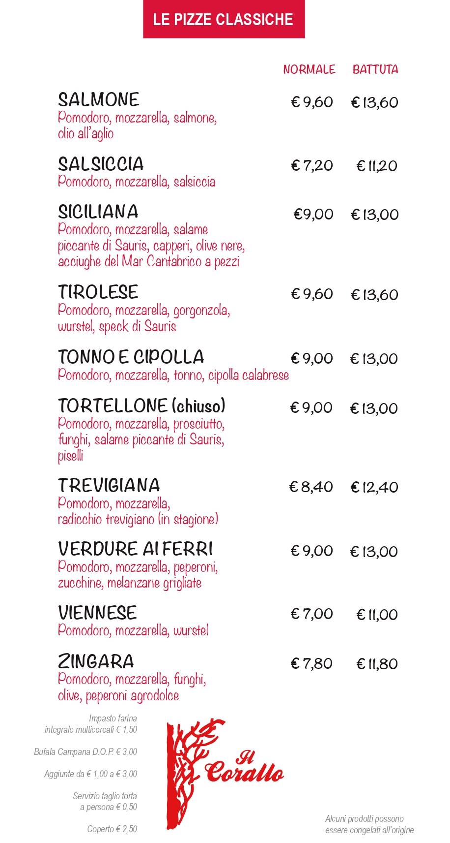 Menu di Pizzeria Il Corallo 