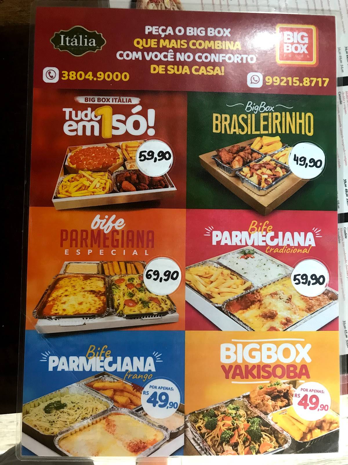 Itália Cucina Tradizionale cardápio