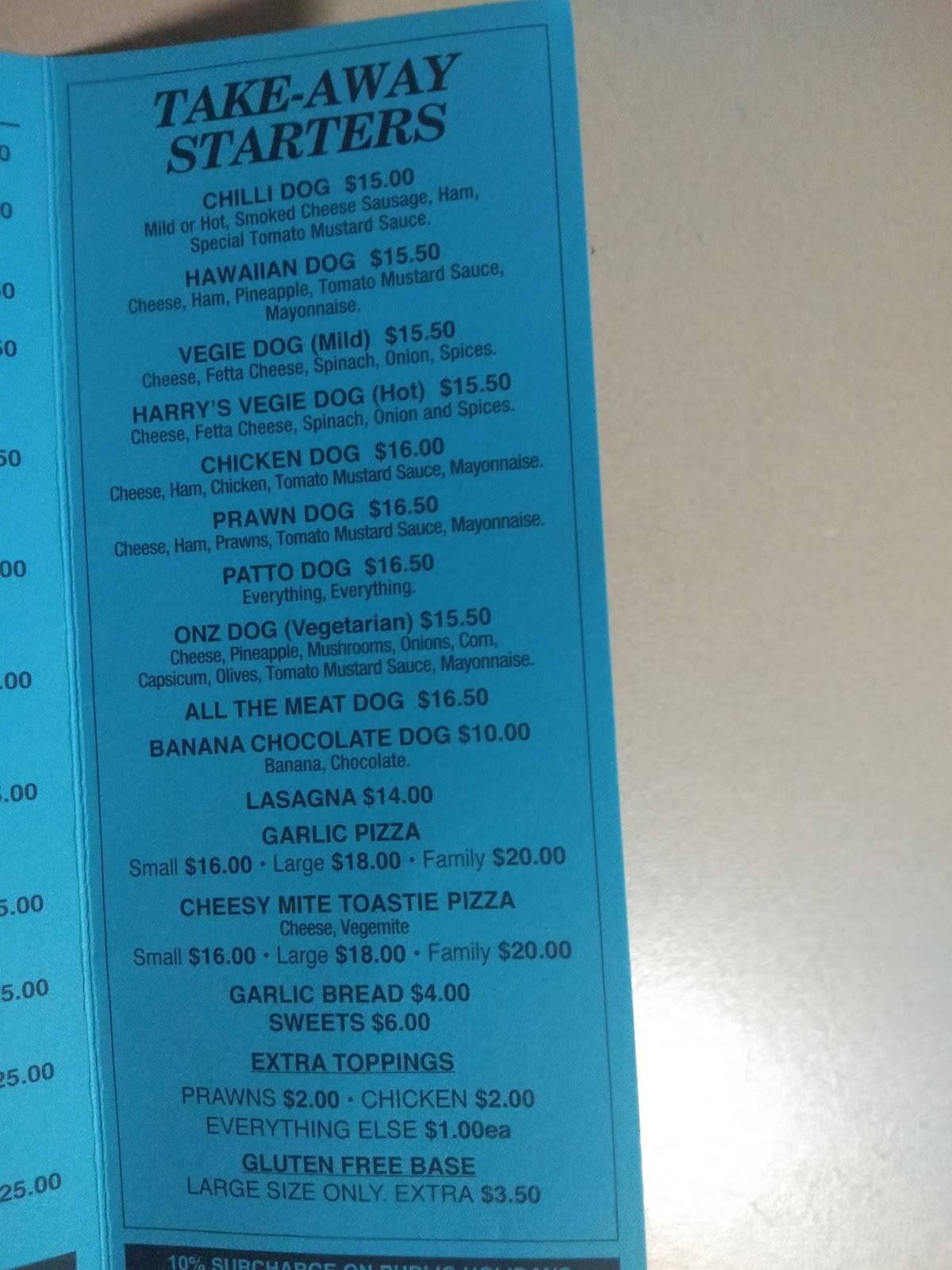 Menu at Joe's Pizza House pizzeria, Bunbury