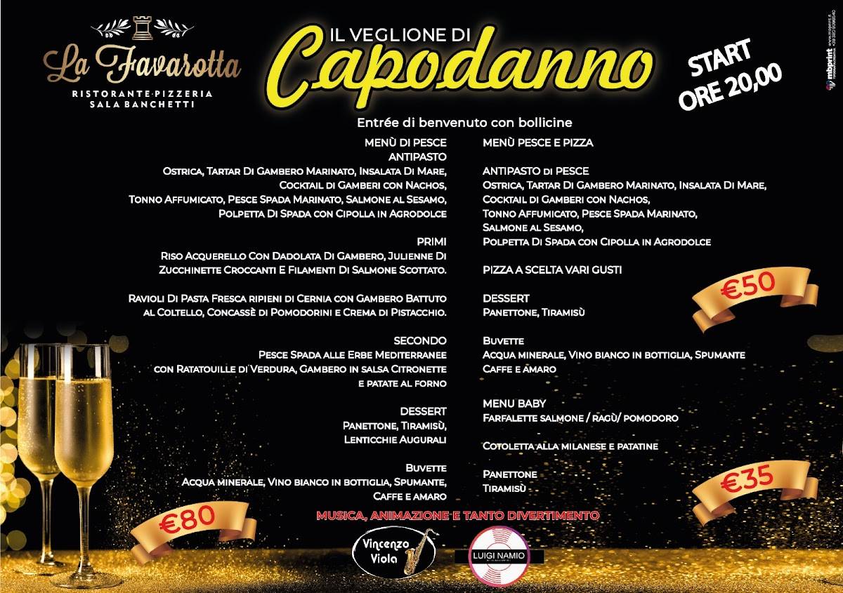 Menu di La Favarotta Ristorante pizzeria sala banchetti