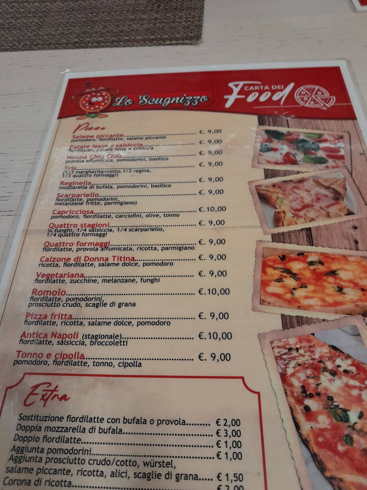 Menu di Ristorante Pizzeria Lo Scugnizzo 