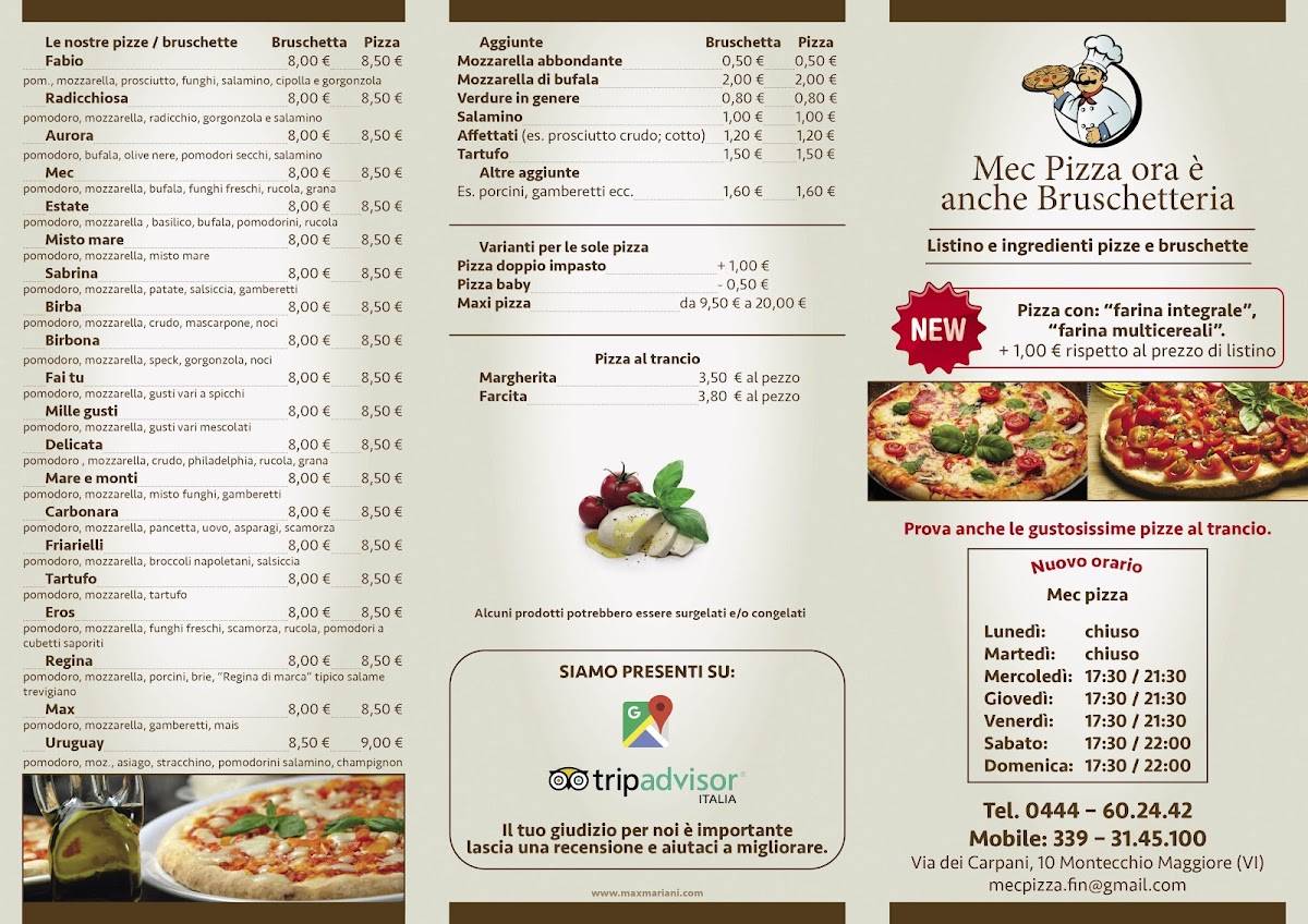 Menu di Mec Pizza Di Fin Mauro 