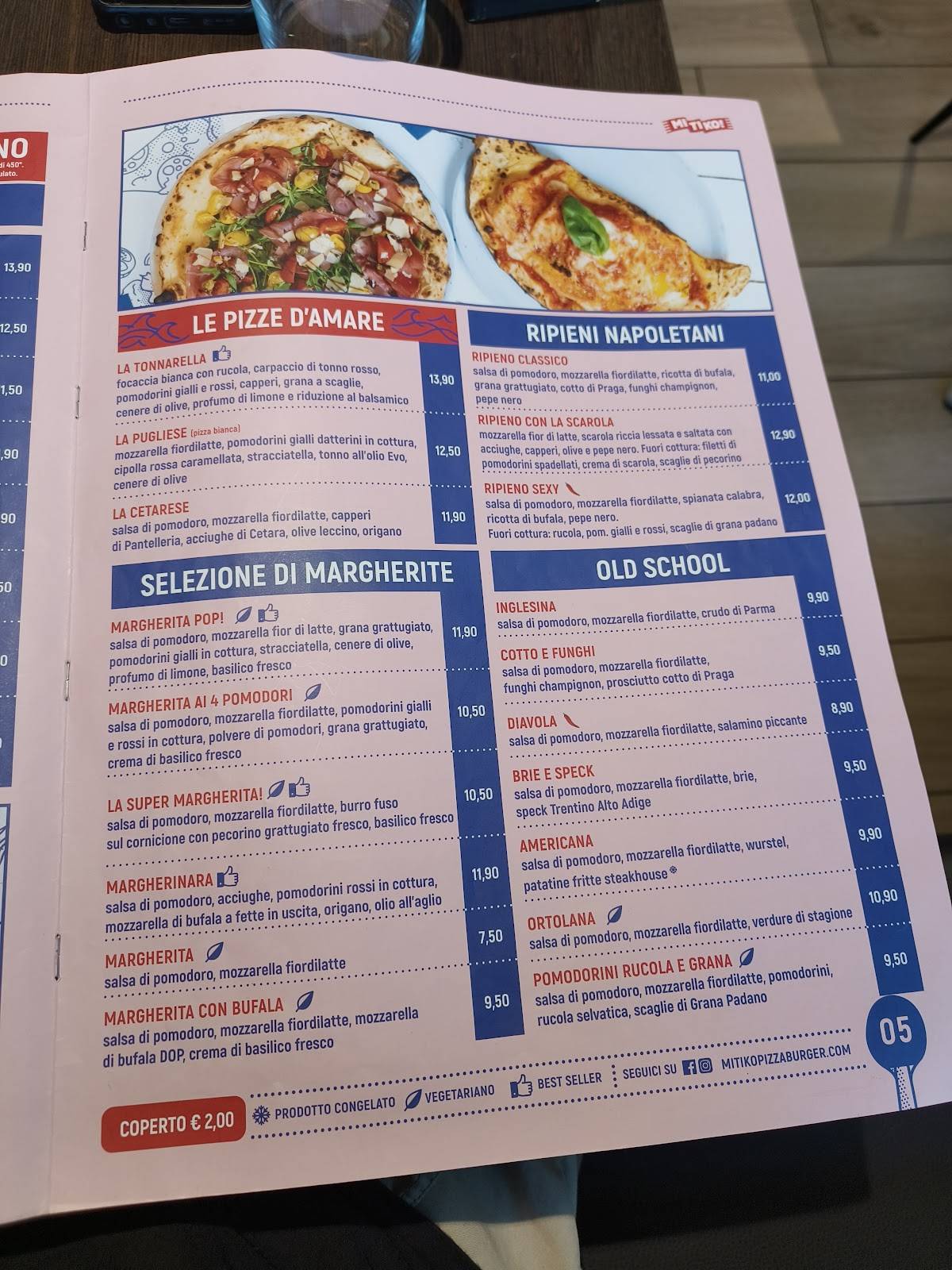 Menu di Mitiko - Ristorante sportivo, Pizzeria e Burger 