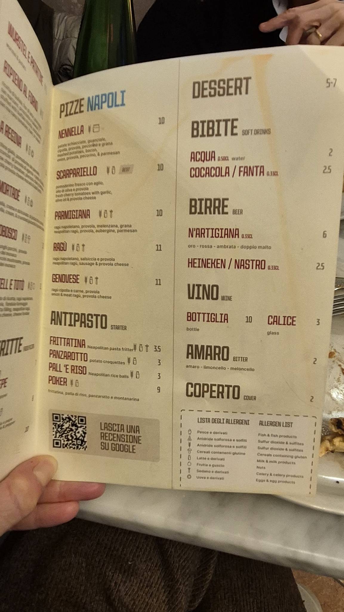 Menu di Pizzeria Nennella 