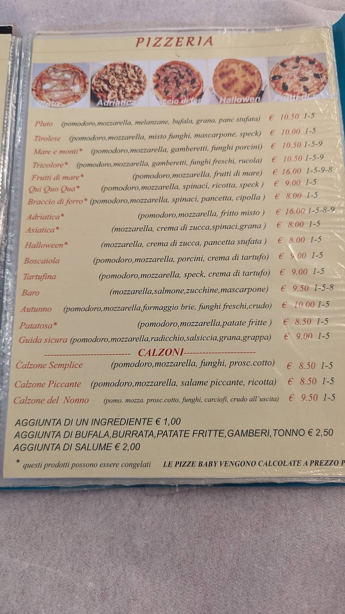 Menu di Ristorante Pizzeria Nonno Papero 