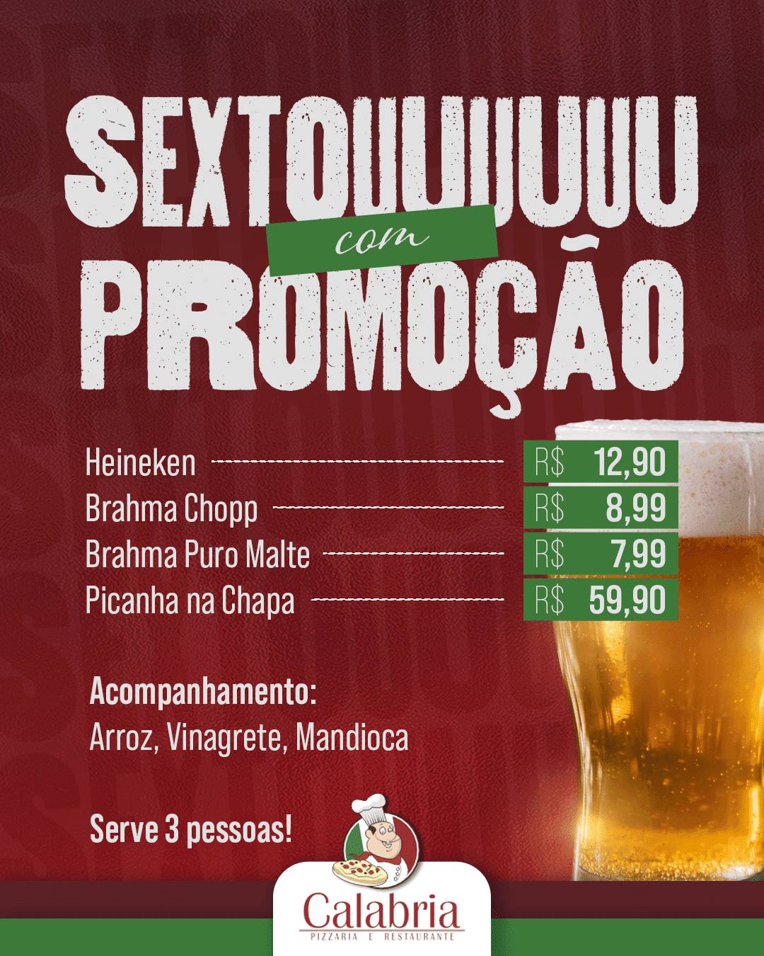 Pizzaria Calábria cardápio