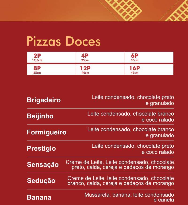Pizzaria Holandês cardápio
