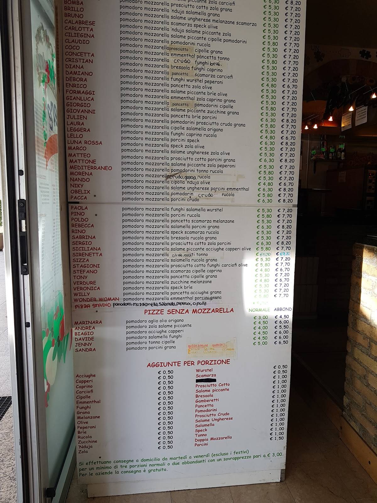 Menu di Pizzeria Belvedere 