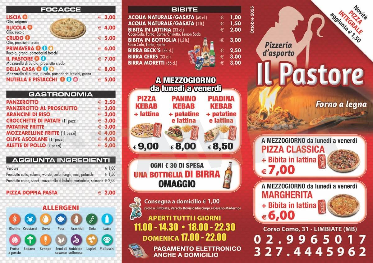 Menu di Pizzeria Il Pastore 