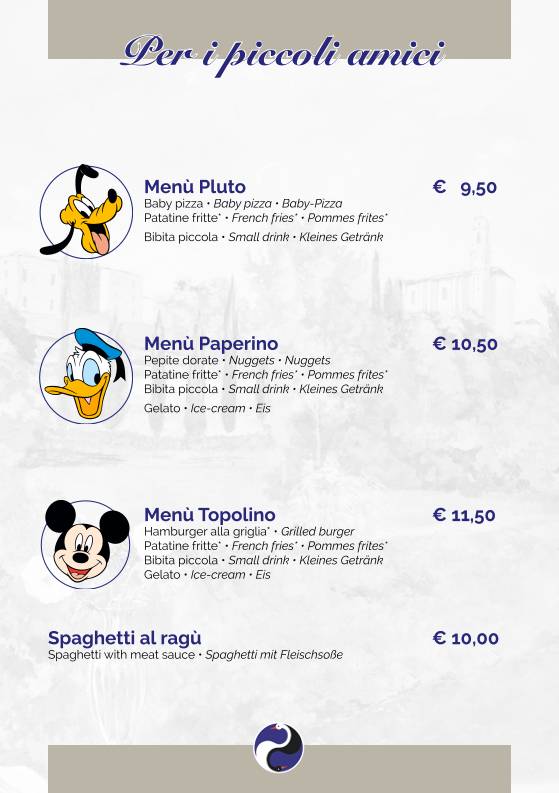 Menu di Pizzeria Trattoria Cygnus 