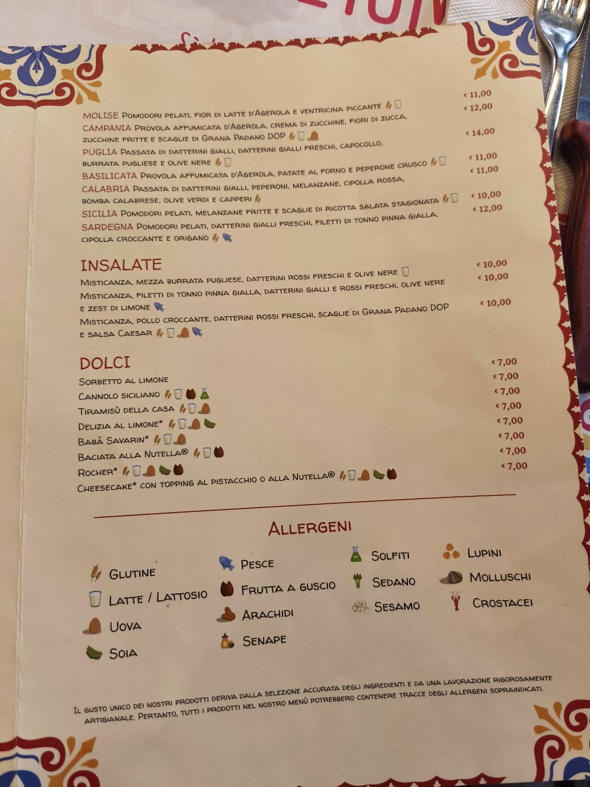 Menu di Pizzium - Via Rembrandt (ang. Piazzale Velasquez, 5) 