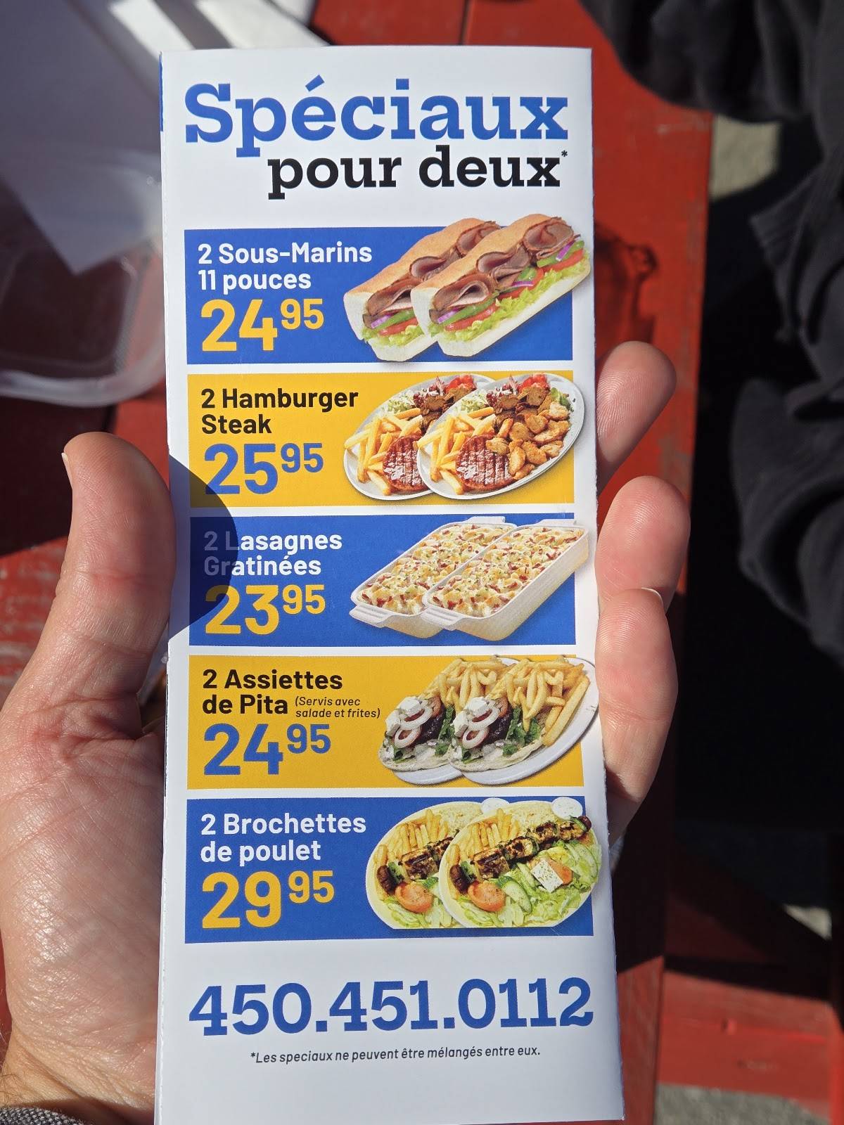 Menu de Restaurant Mont Rigaud