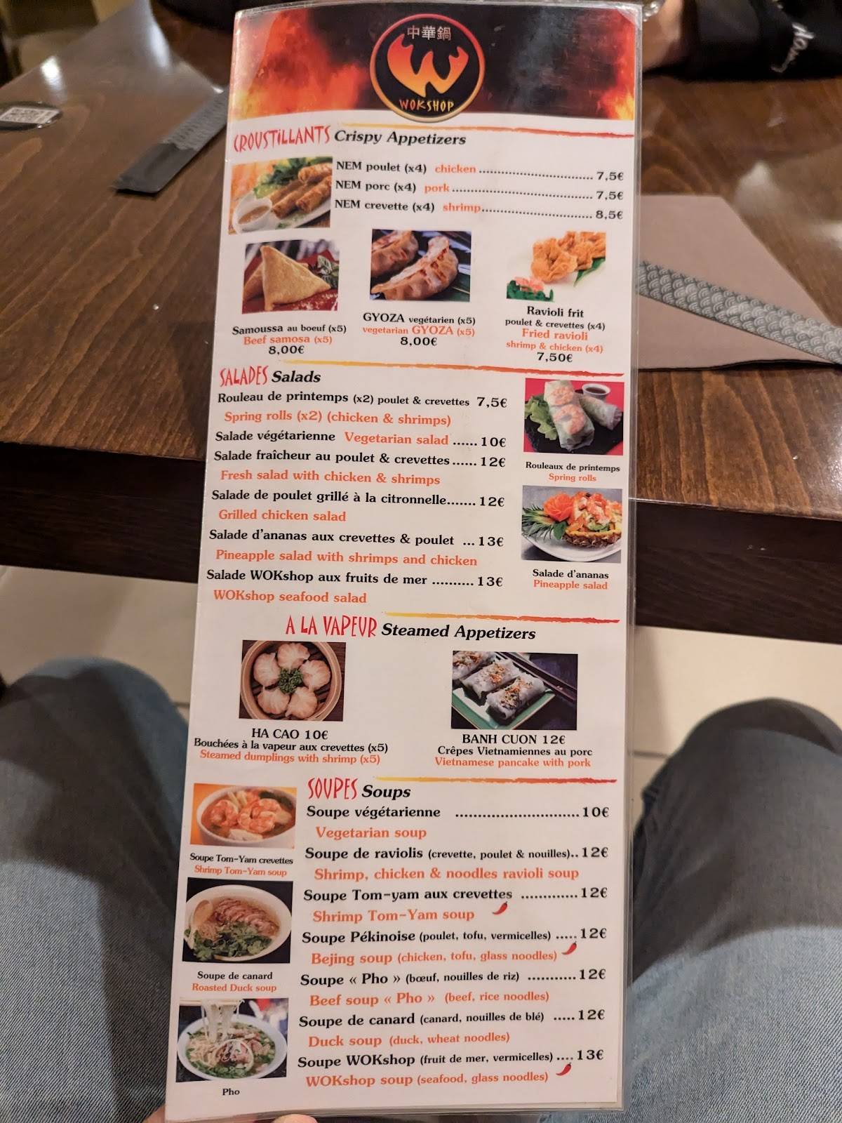 Menu de Restaurant WOKshop