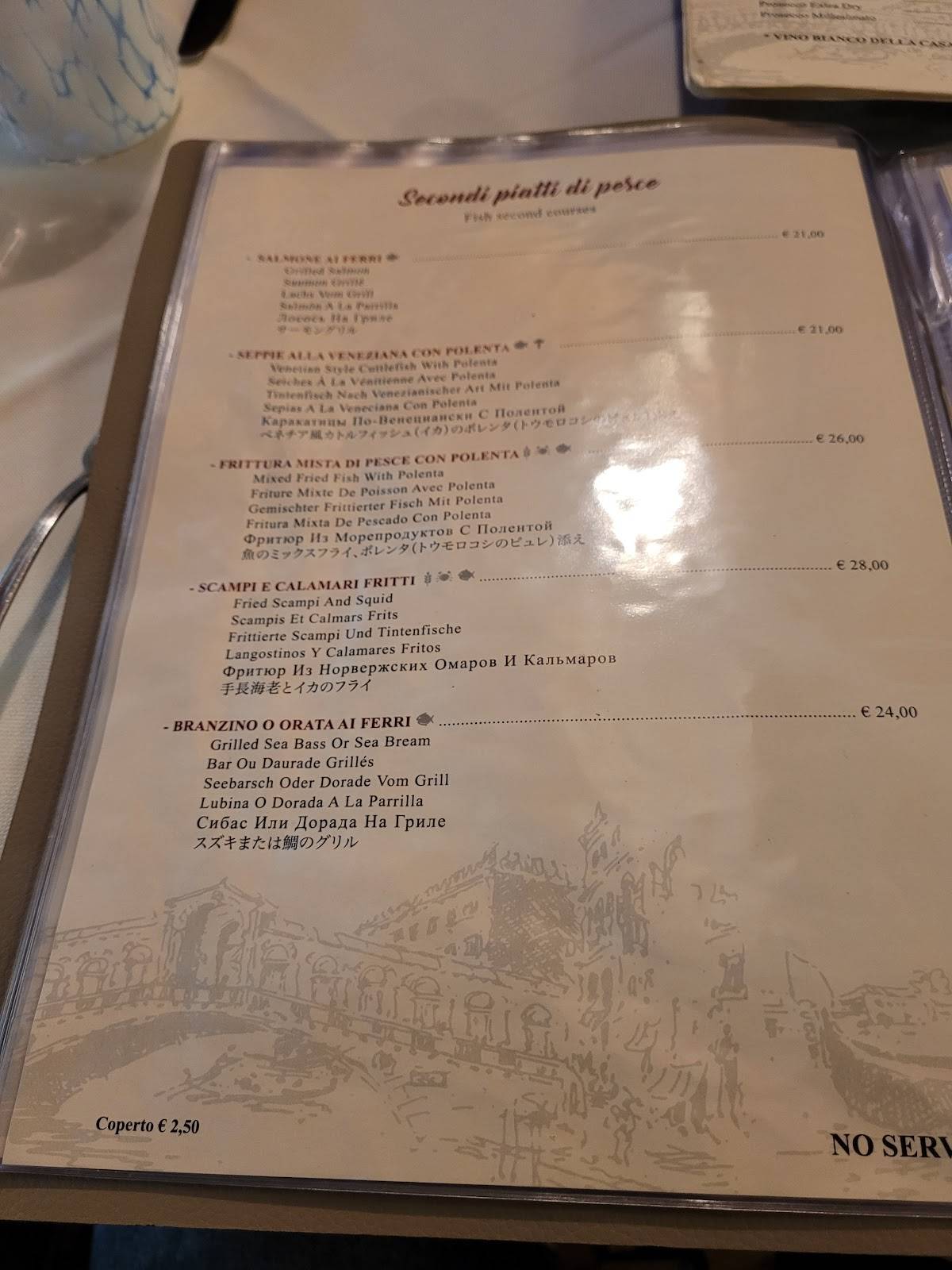 Menu di Ristorante Ca’ Dolfin 