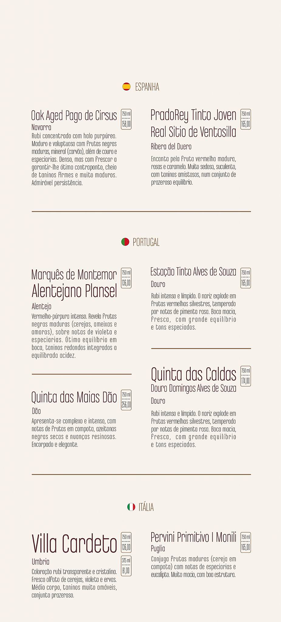 Restaurante Funiculì Funiculà em Blumenau cardápio