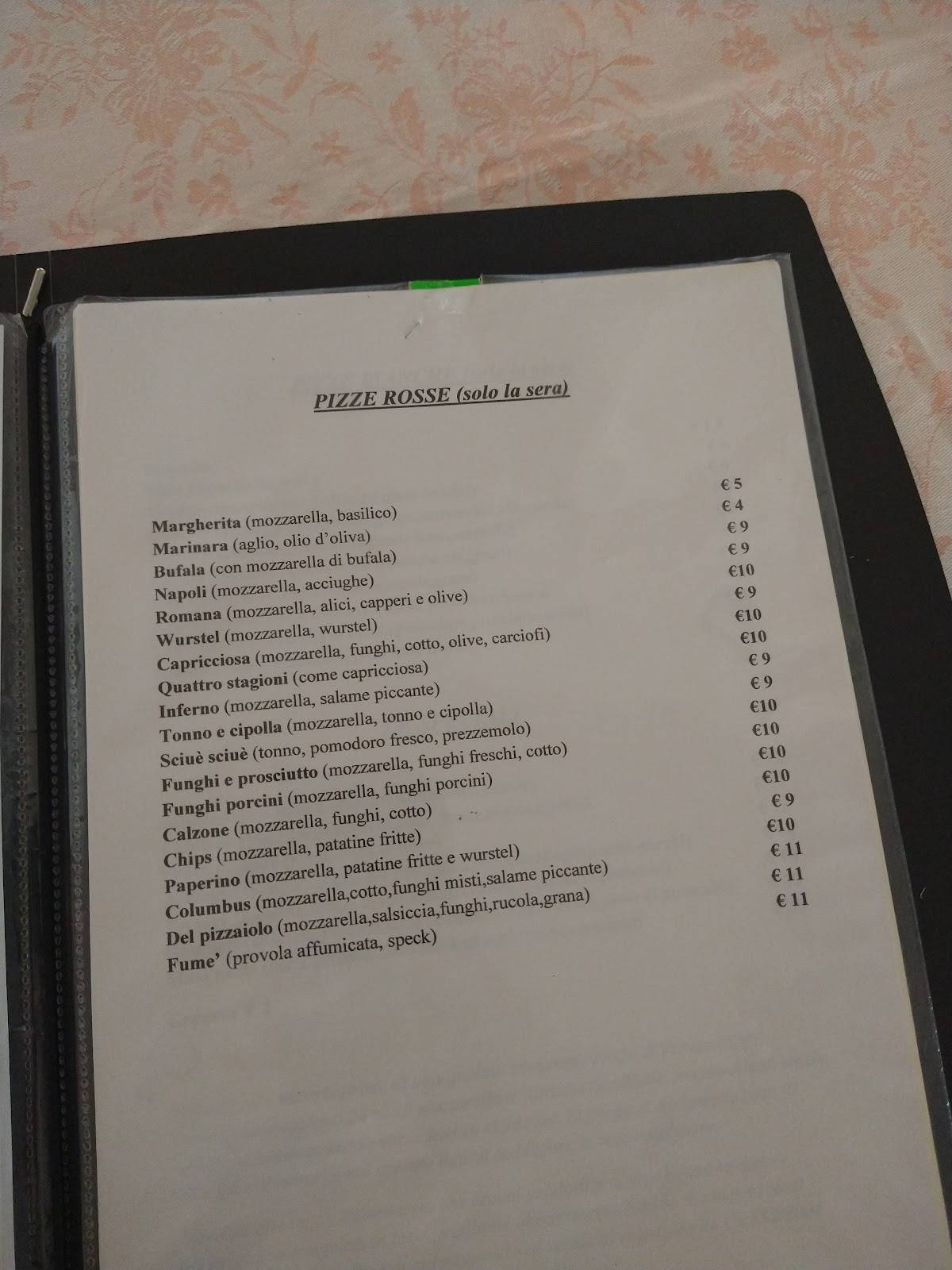 Menu di Ristorante Pizzeria Columbus 
