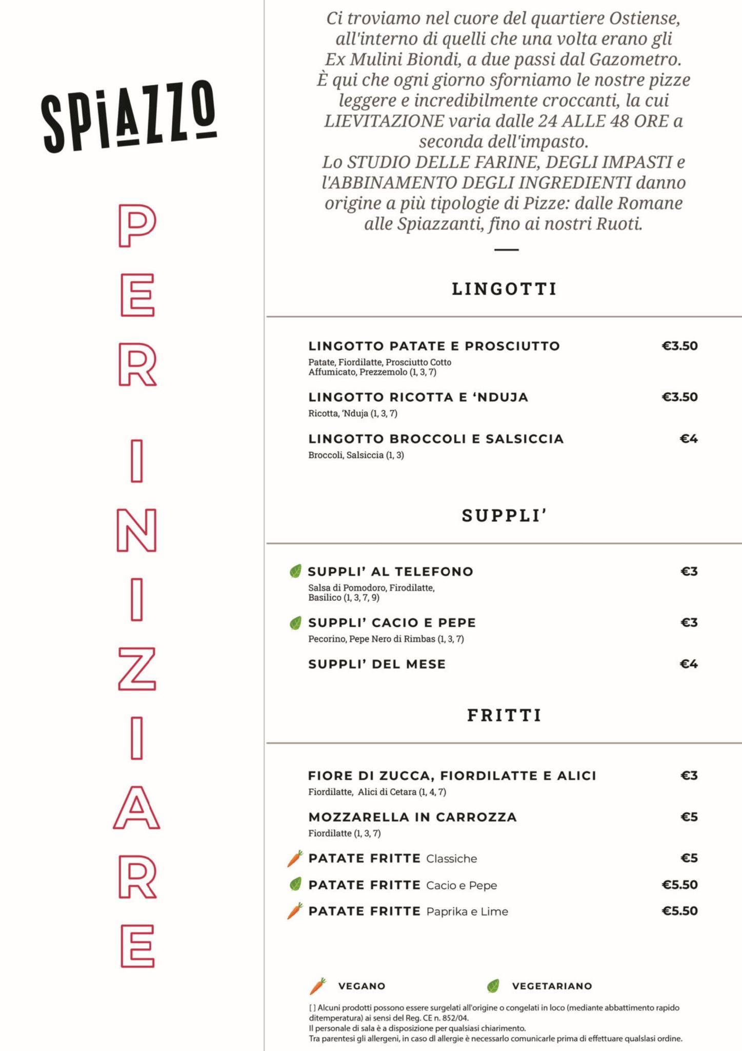 Menu di Spiazzo - Pizzeria - Roma 