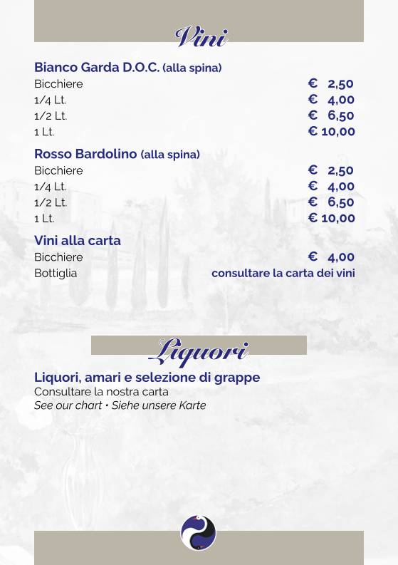 Menu di Pizzeria Trattoria Cygnus 
