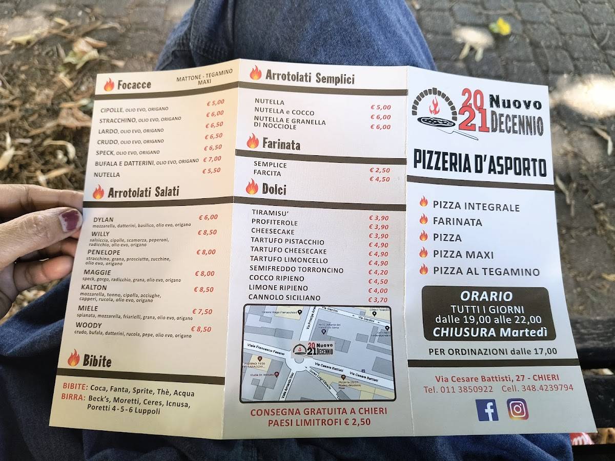 Menu di Pizzeria d’asporto 20/21 Nuovo decennio 