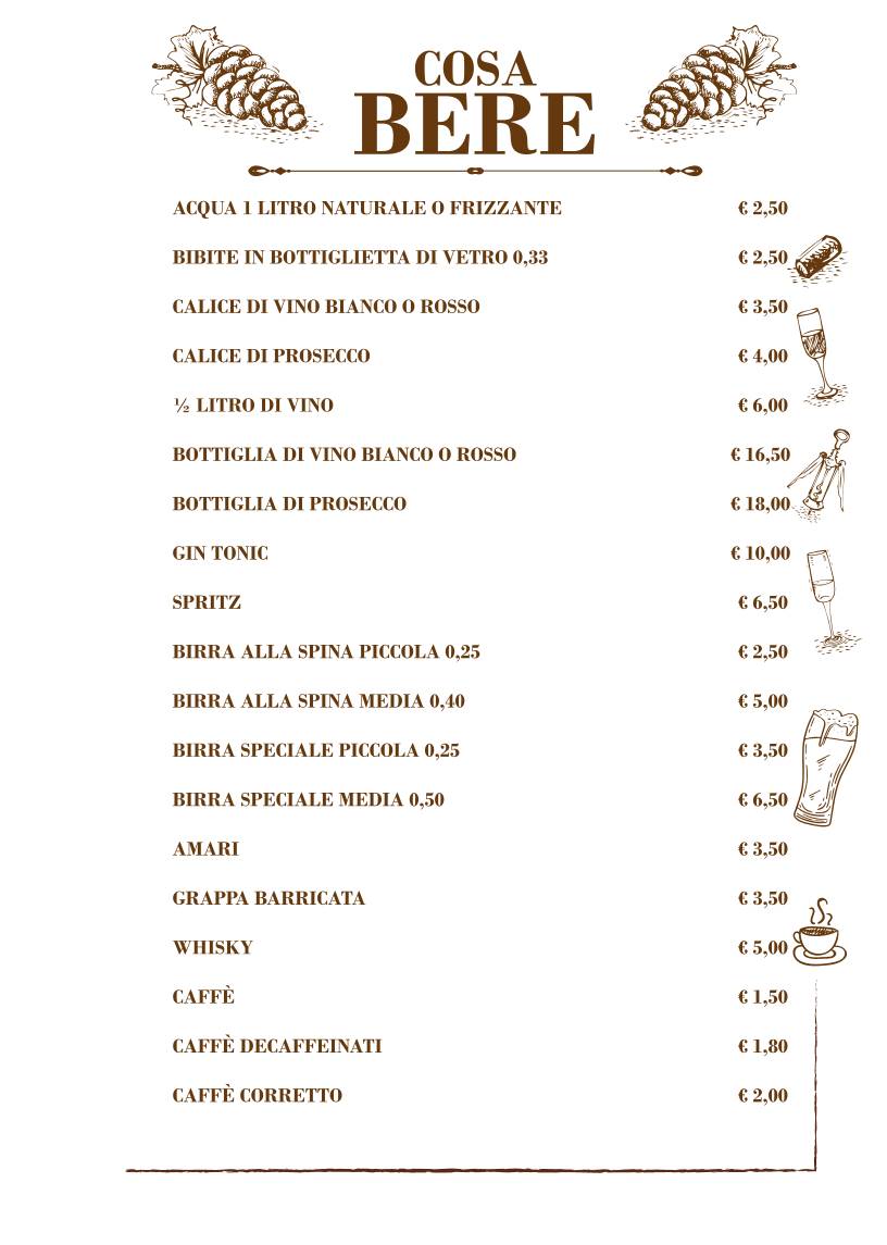 Menu di Pizzeria del Corso • dal 1982 