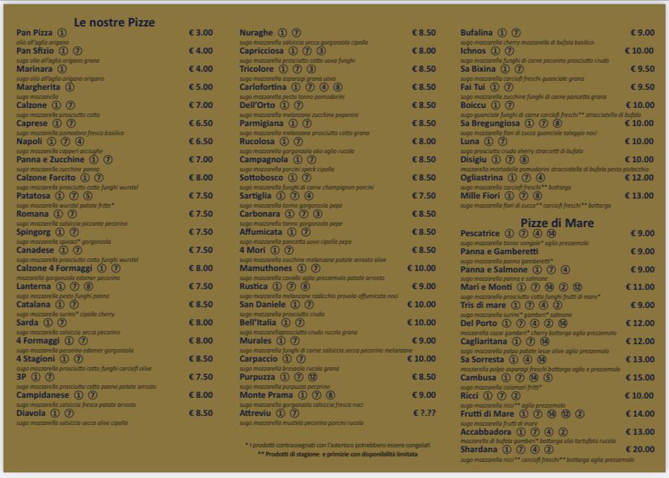 Menu di Murales 2 - Pizzeria & Ristorante 