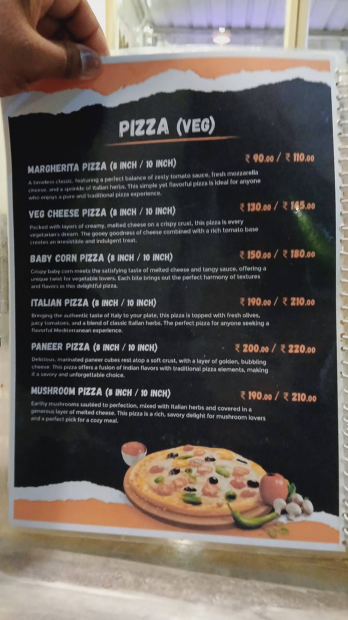 Pizzetta menu