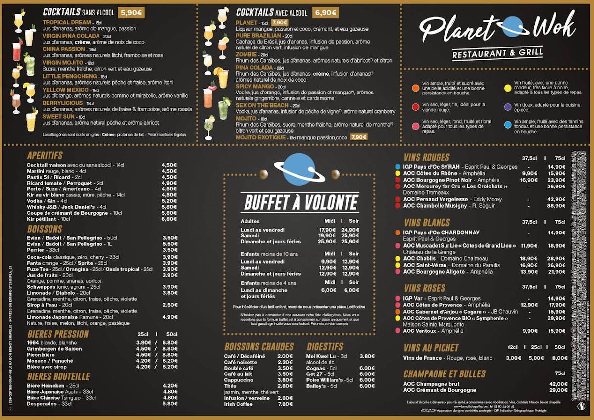Menu au Wok restaurant, Quetigny — free download