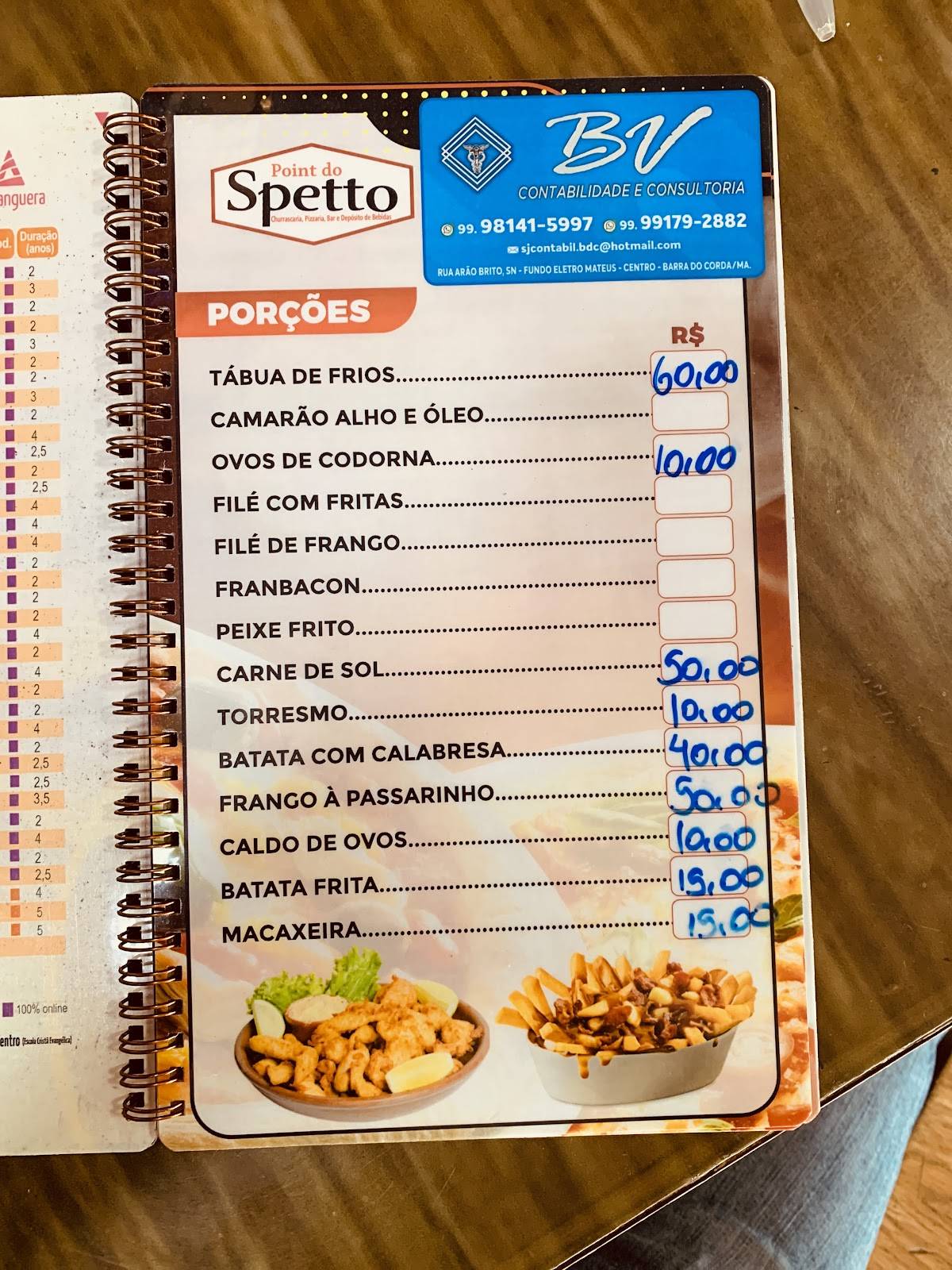 Point do Spetto Restaurante cardápio