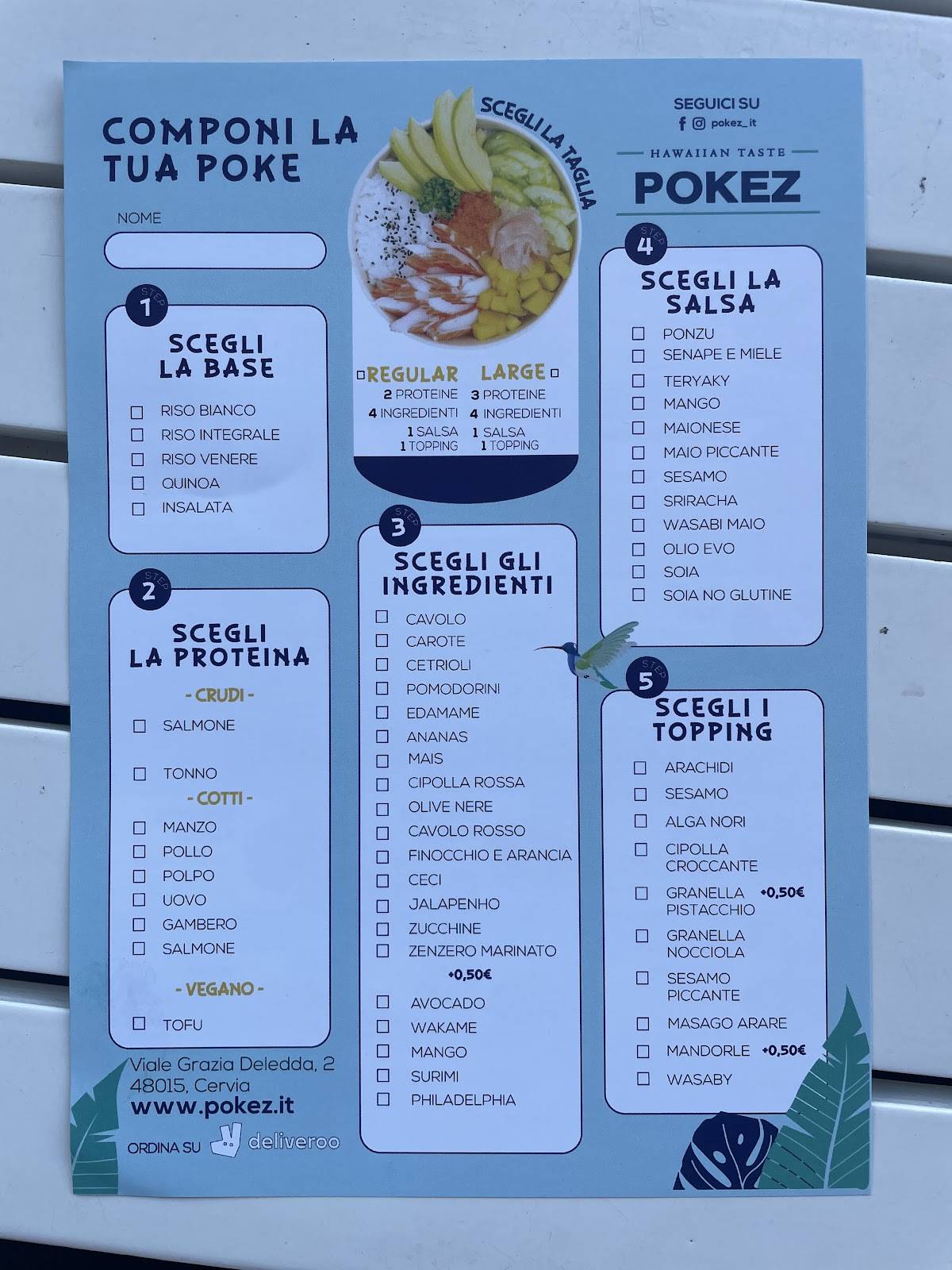 Menu di Pokez 