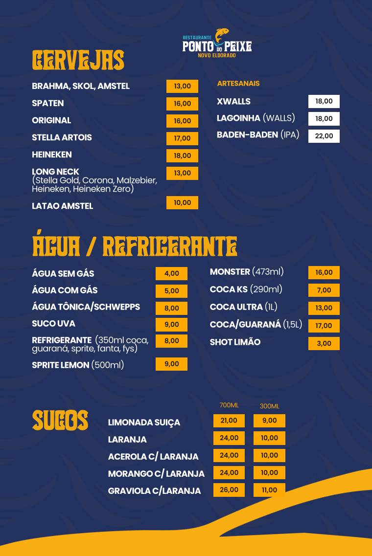 Ponto Do Peixe Novo Eldorado cardápio