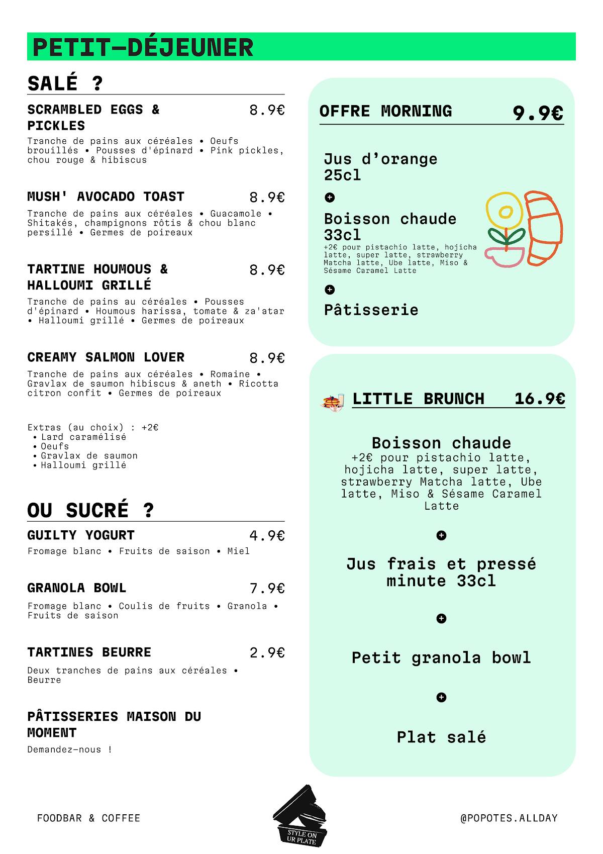 Menu de Popotes, Cantine Respectueuse