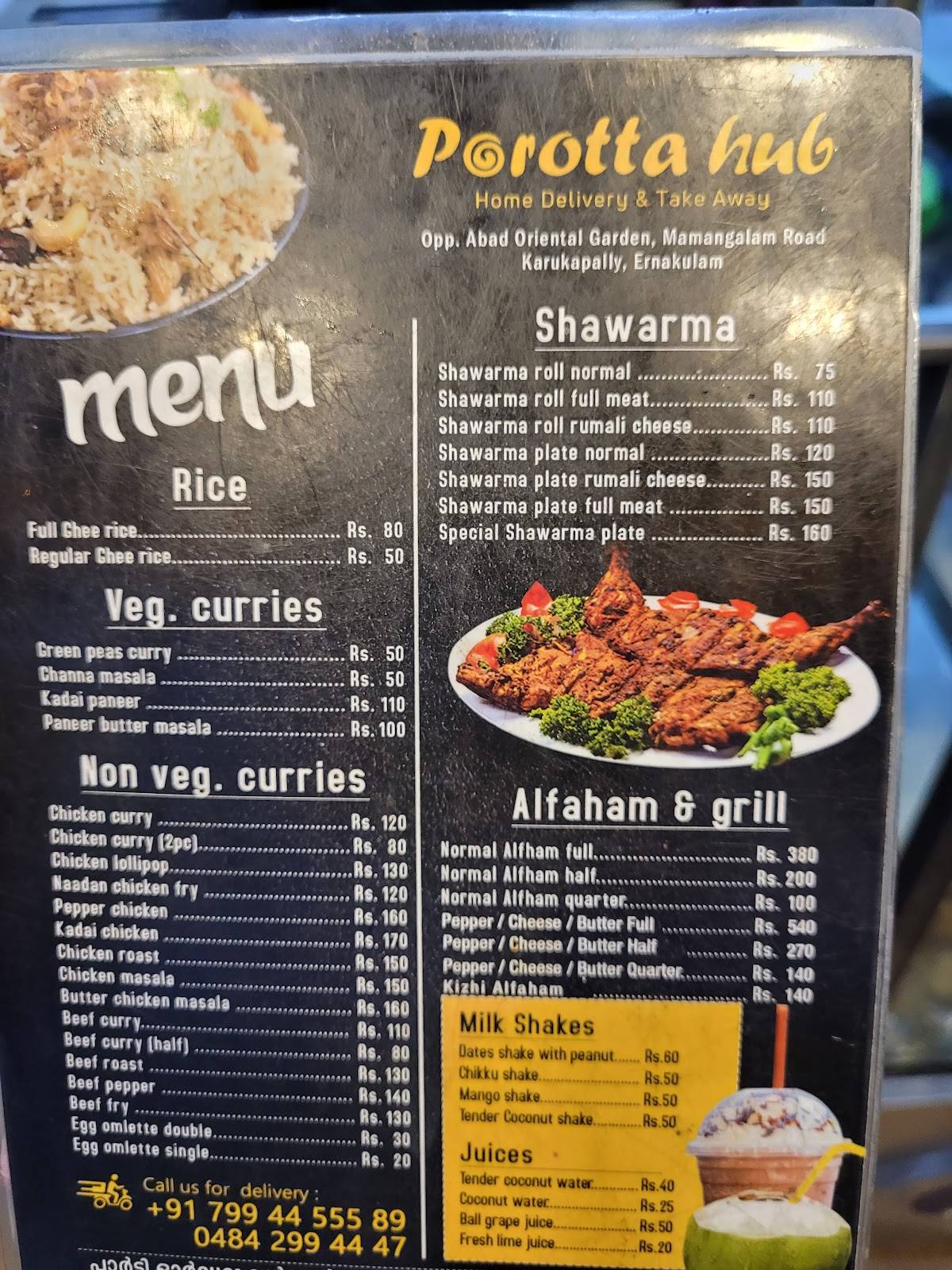 Menu at Porotta hub - Best Nool porotta - variety porota kizhi parotta ...