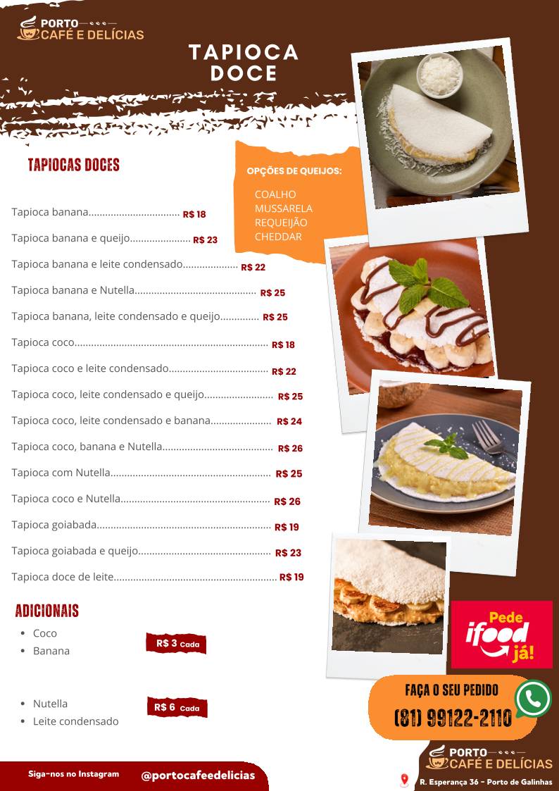 Porto Café e Delícias cardápio
