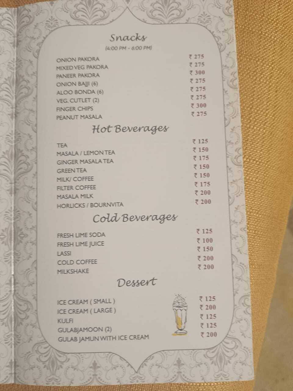 Prana Vegetarian Restaurant menu