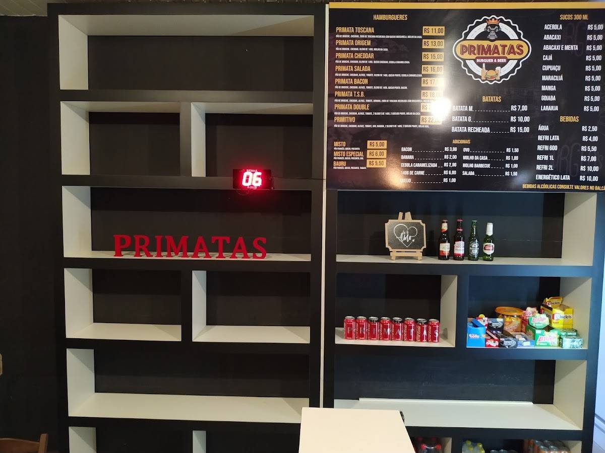 Primatas Burguer e Beer cardápio