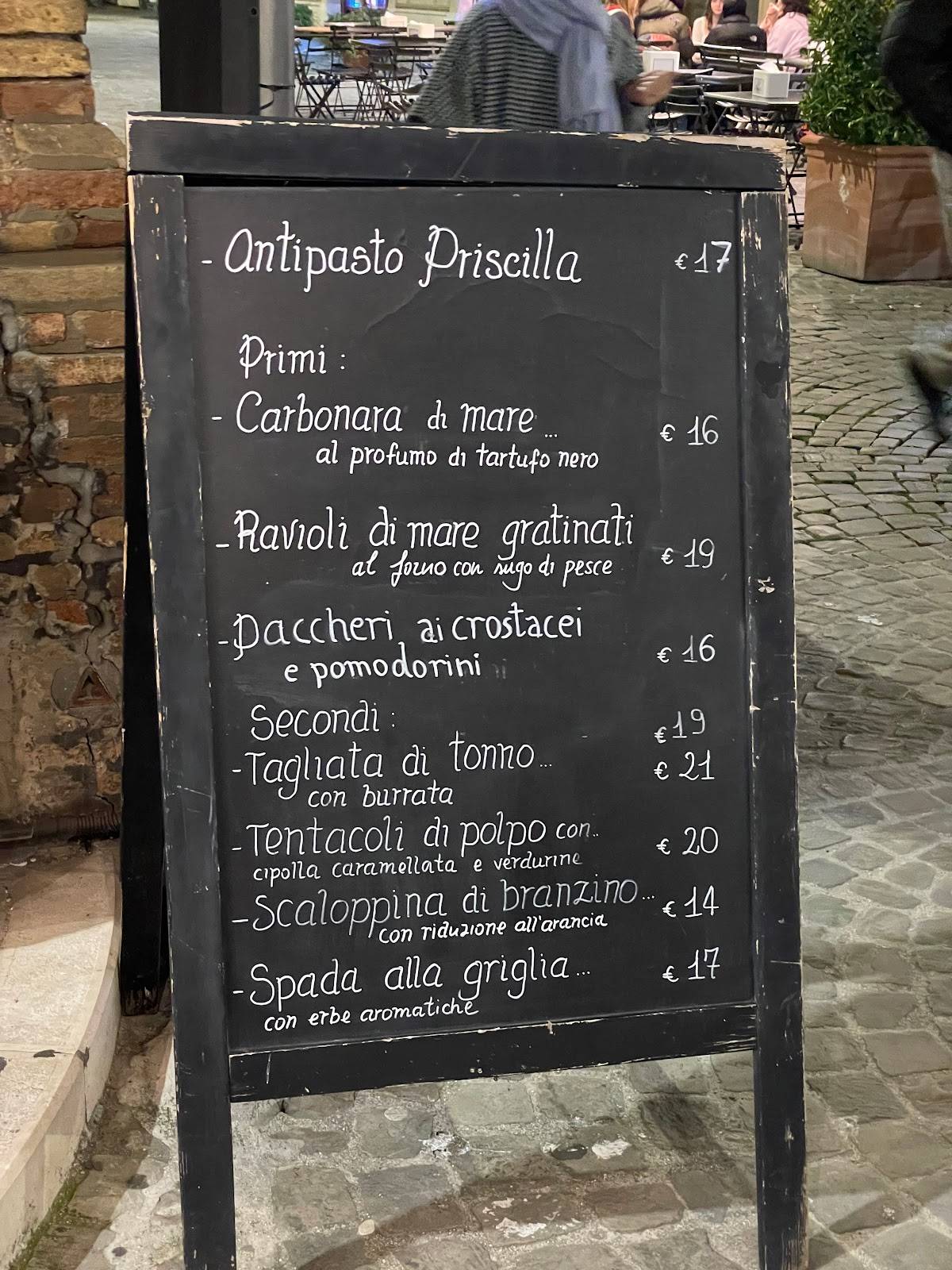 Menu di Priscilla Bistrot 