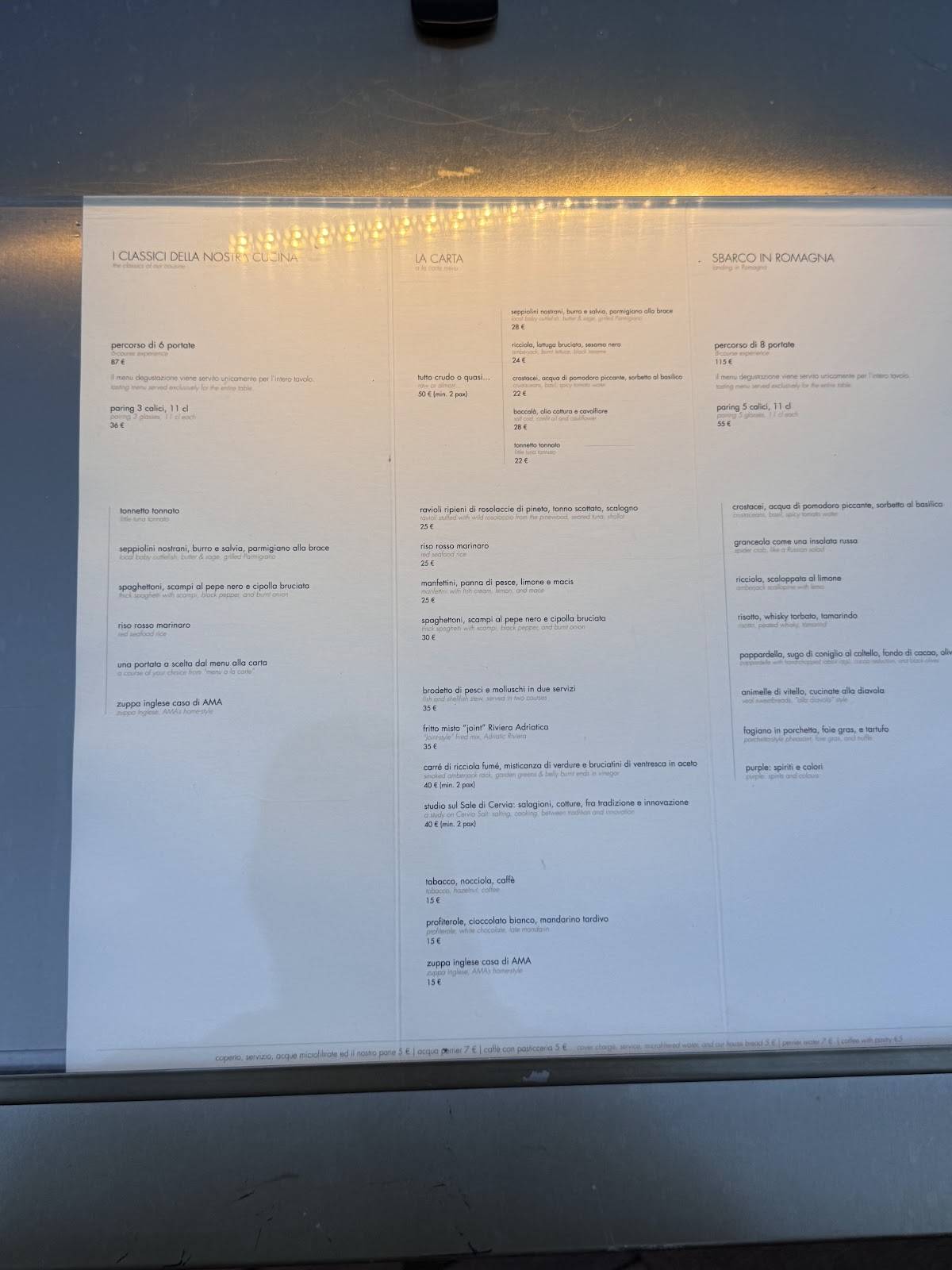 Menu di ALTO - Ristorante e Cocktail Bar 