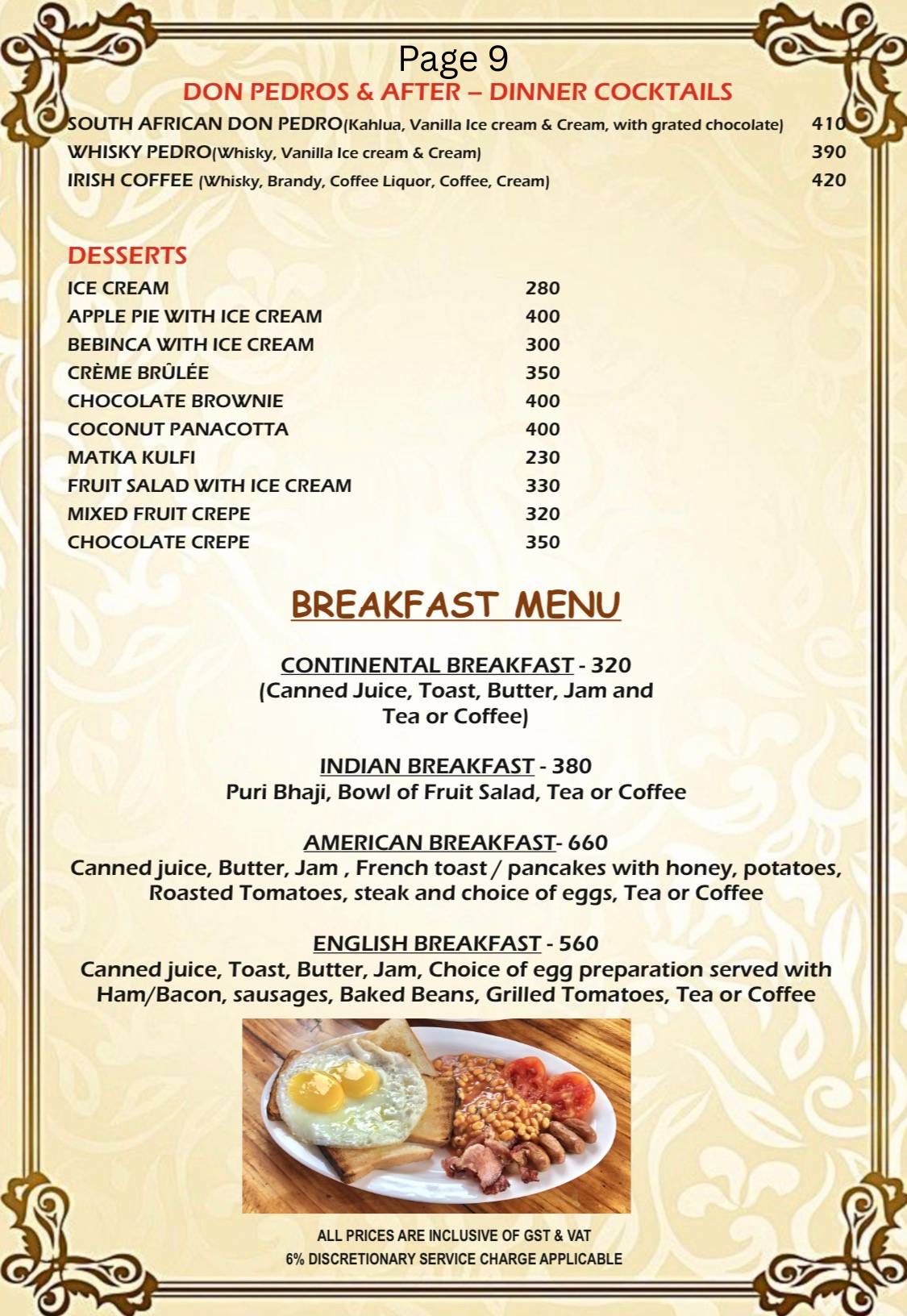 ANGAARA– Bbq Grill & SPORTSBAR menu
