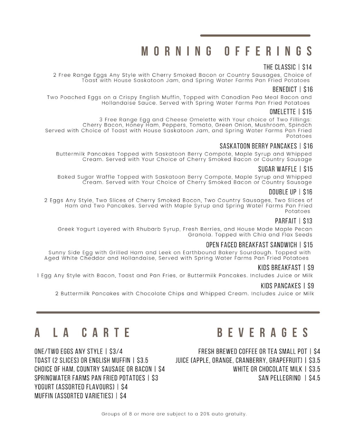 Menu de Aroma Restaurant