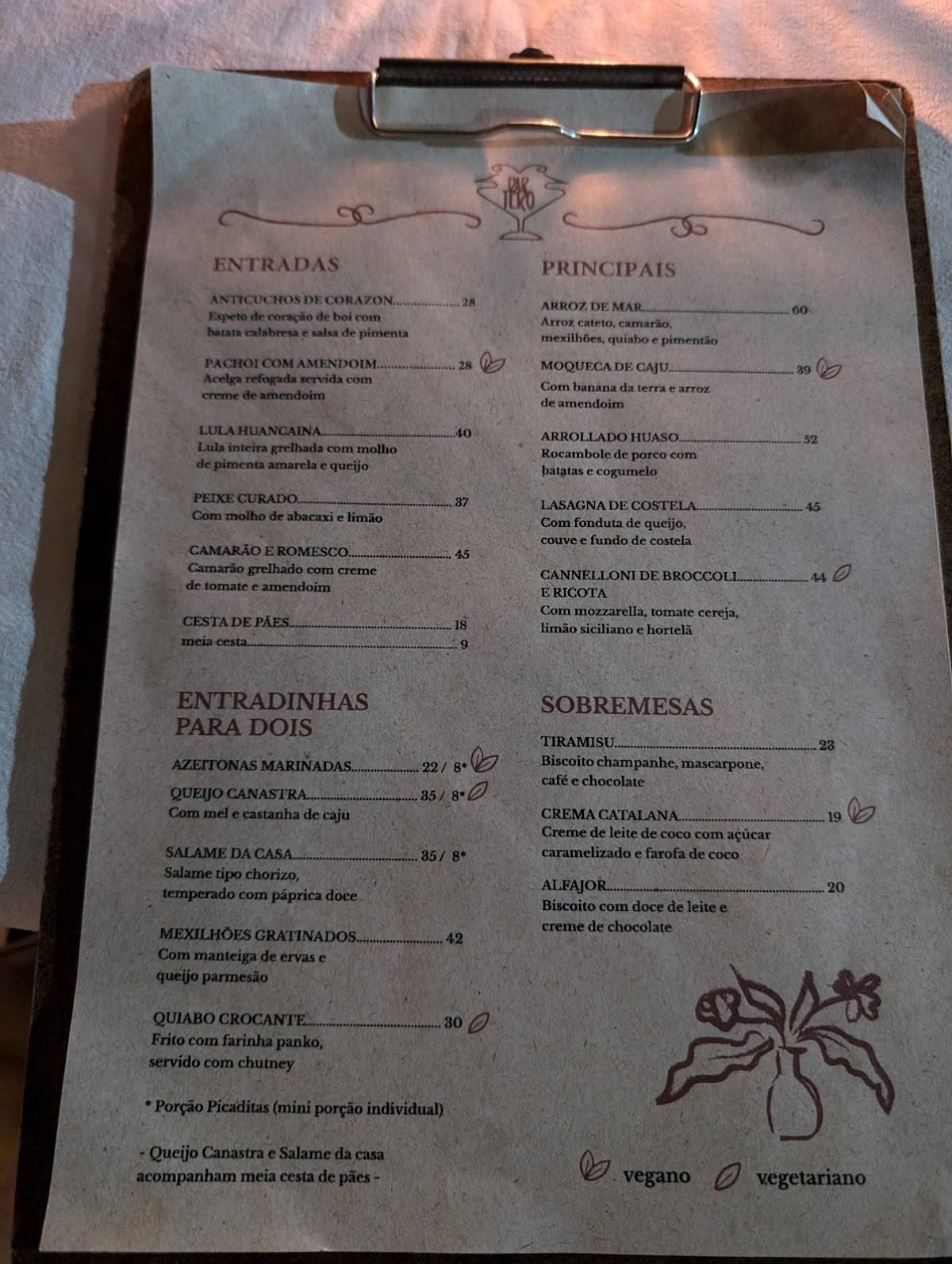 Bar Tero - Vermuteria e Restaurante cardápio