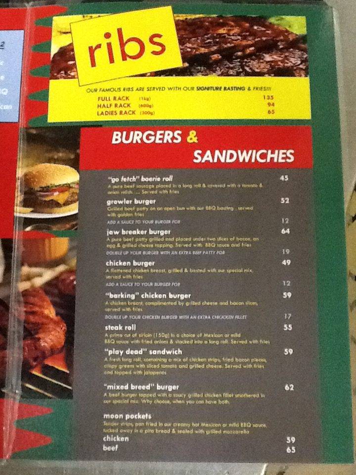 Menu at Big Dog Pub And Grill, Benoni