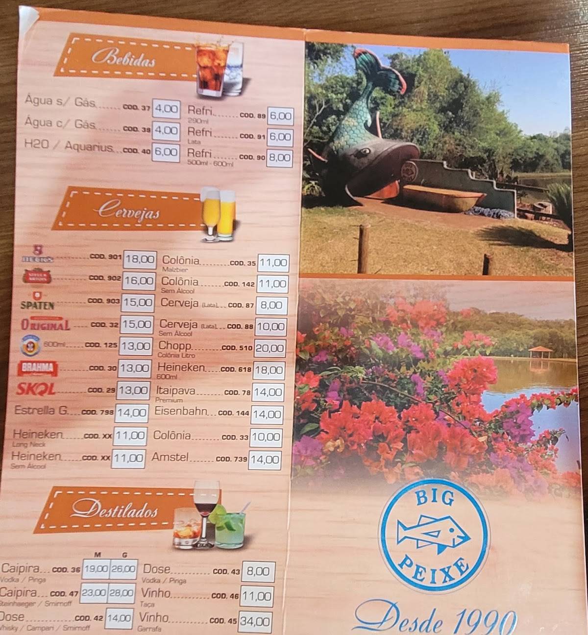 Big Peixe Cascavel cardápio