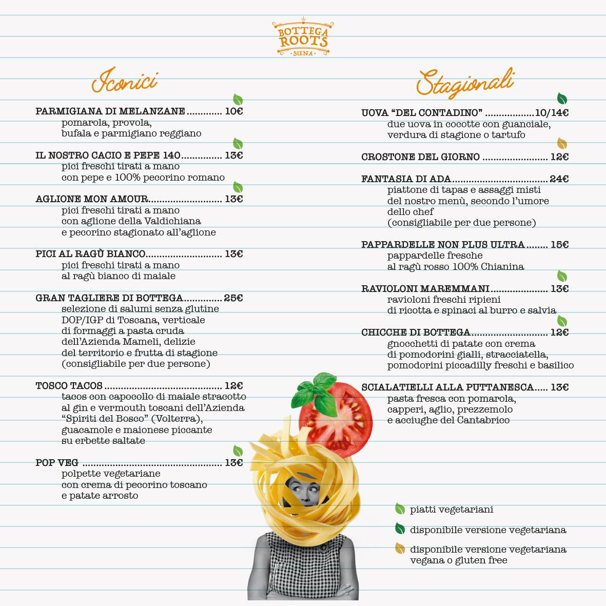 Menu di Bottega Roots Siena 