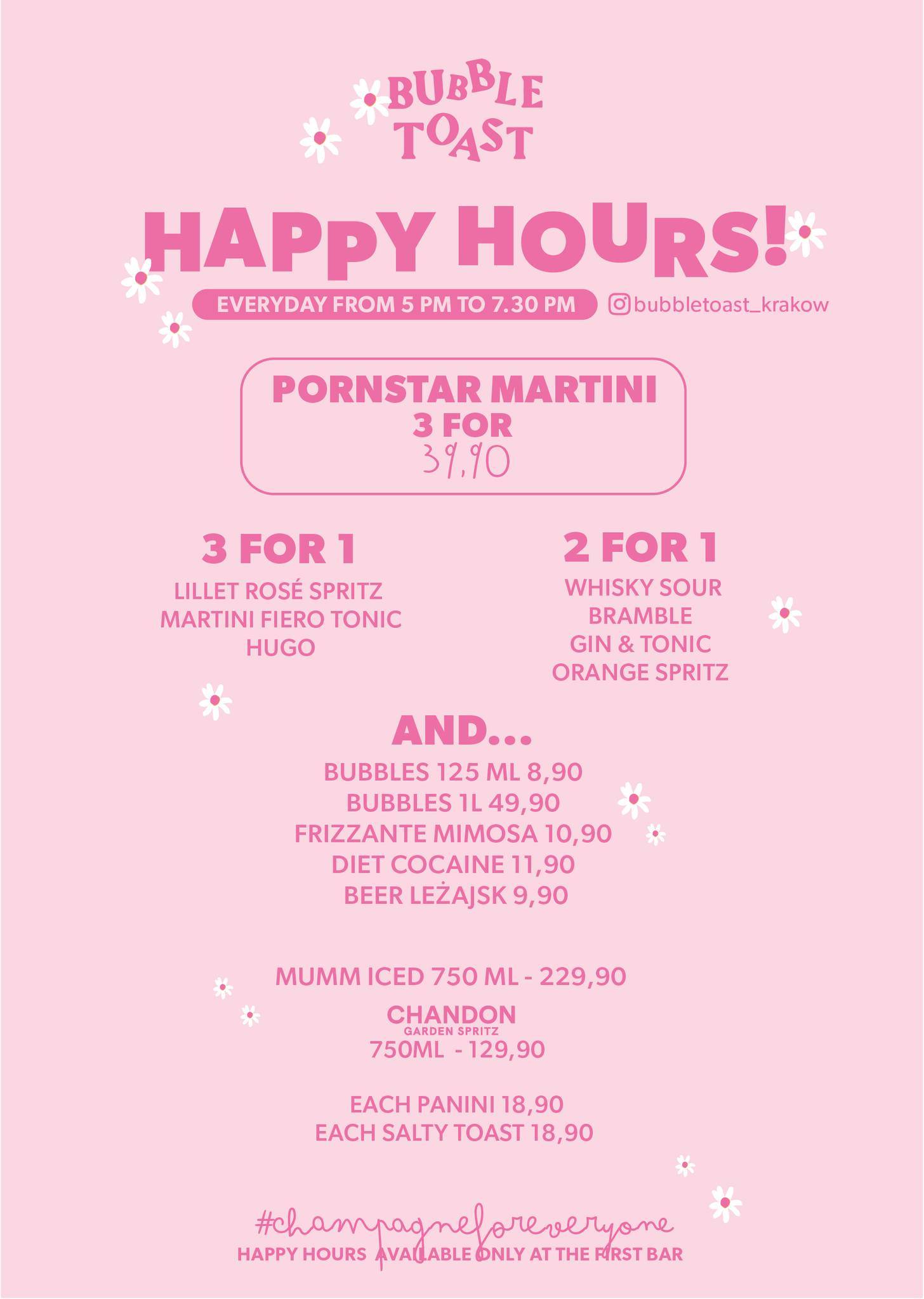 Menu at Bubble Toast pub & bar, Kraków