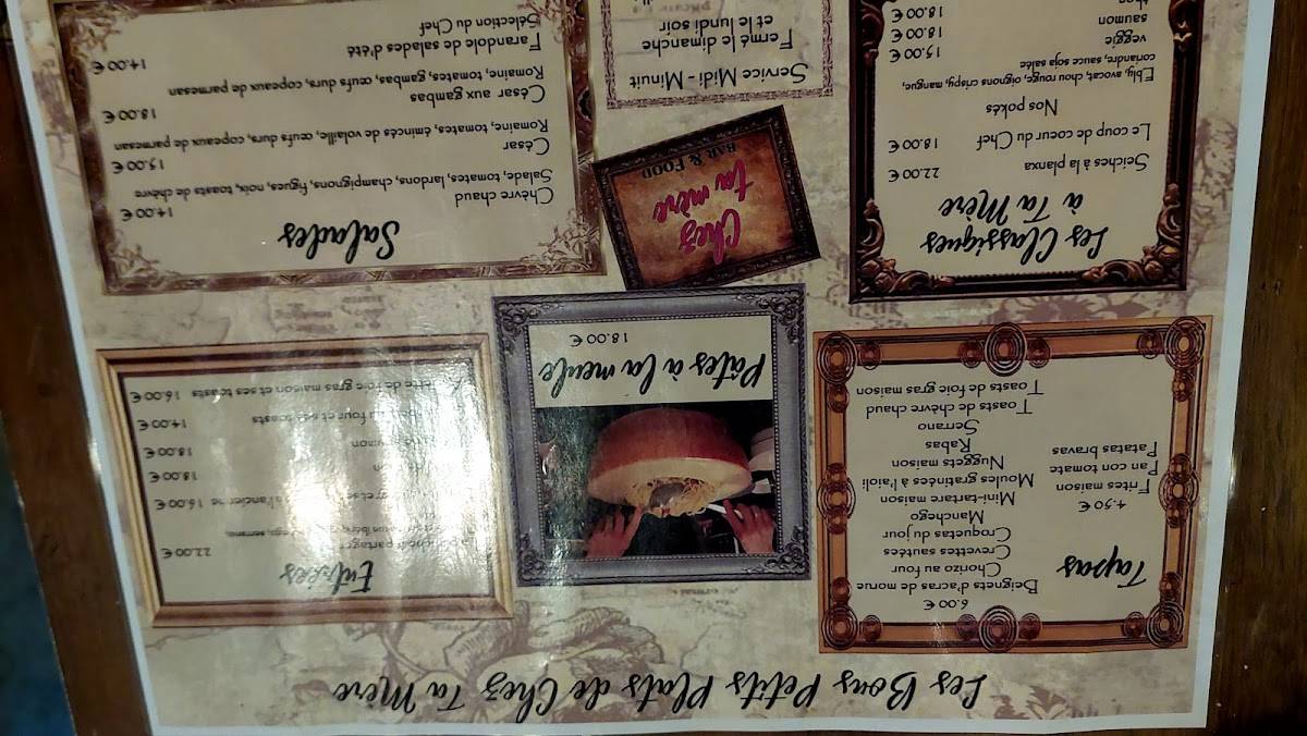 Menu de CHEZ TA MÈRE