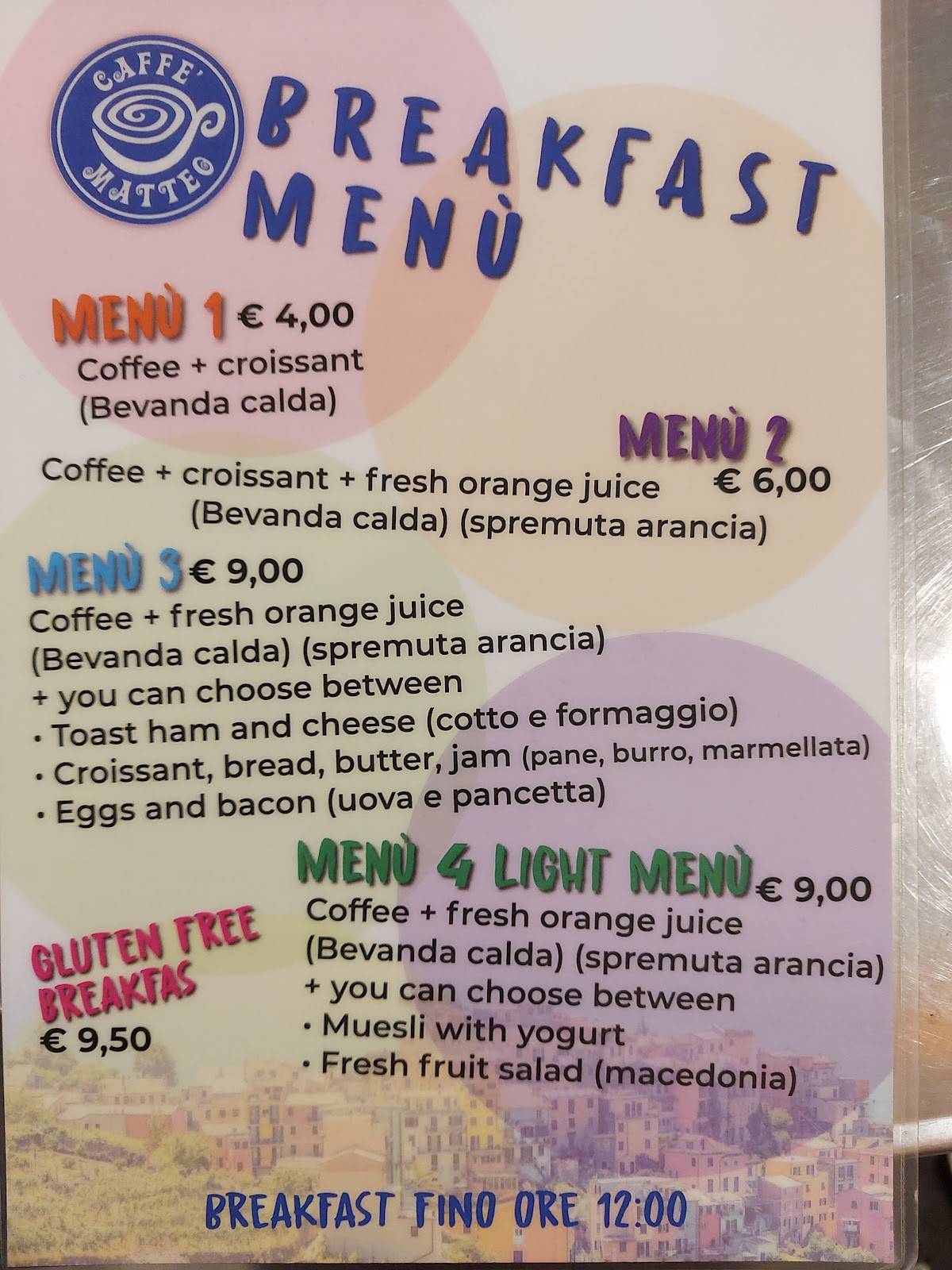 Menu di Caffè Matteo 