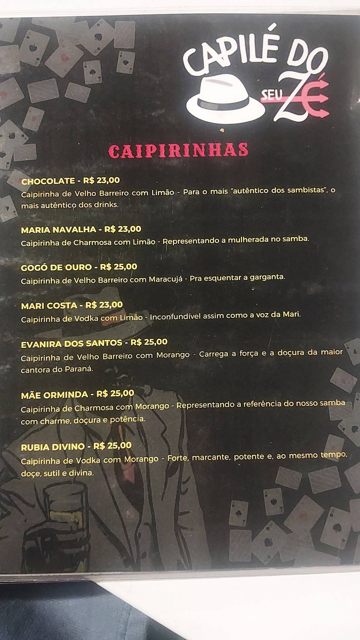Boteco Seu Zé cardápio