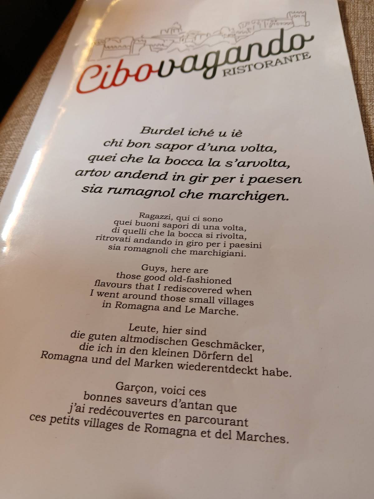 Menu di Cibovagando 
